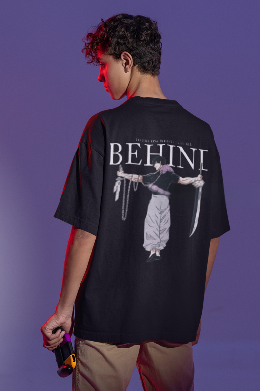 “BEHIND | Limited Edition Luxury Oversized Tee – Own the Silence”